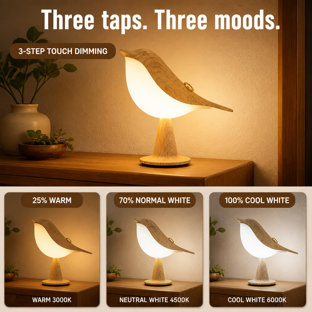 LumiNest™ — Unwind Every Evening With A Gentle Bird-Shaped Bedside Glow
