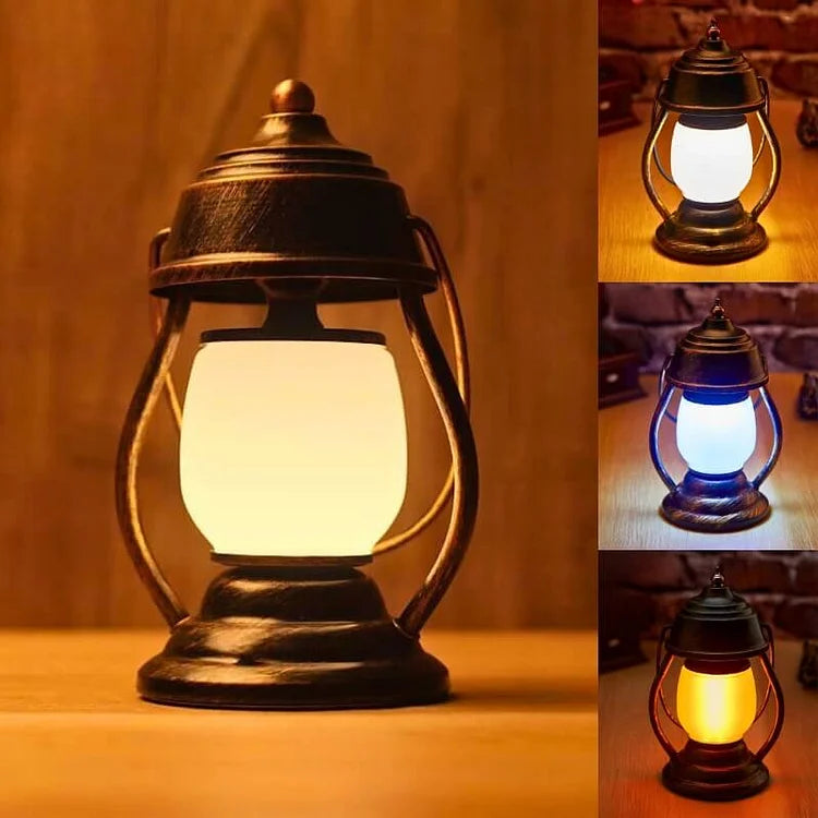 Portable Waterproof LED Lantern for Camping – Rechargeable Light with Warm and Flame Settings