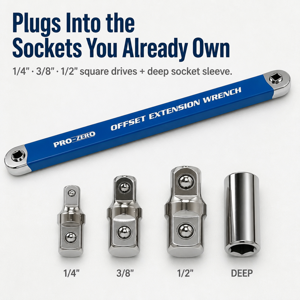 VersiGrip™ — Access Hidden Engine Bolts in Half-Inch Gaps Without Any Swing Arc