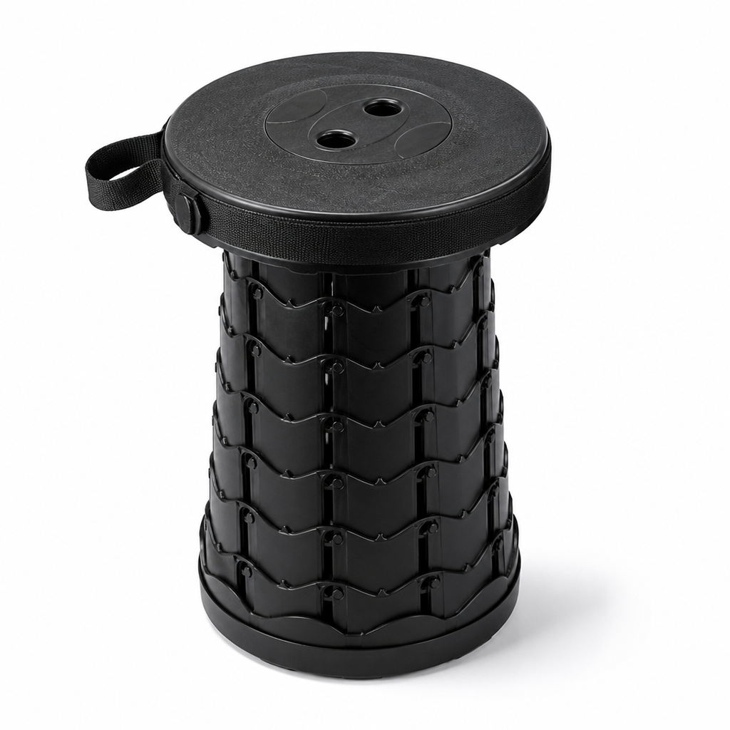 Lightweight Telescopic Height-Adjustable Camping Stool
