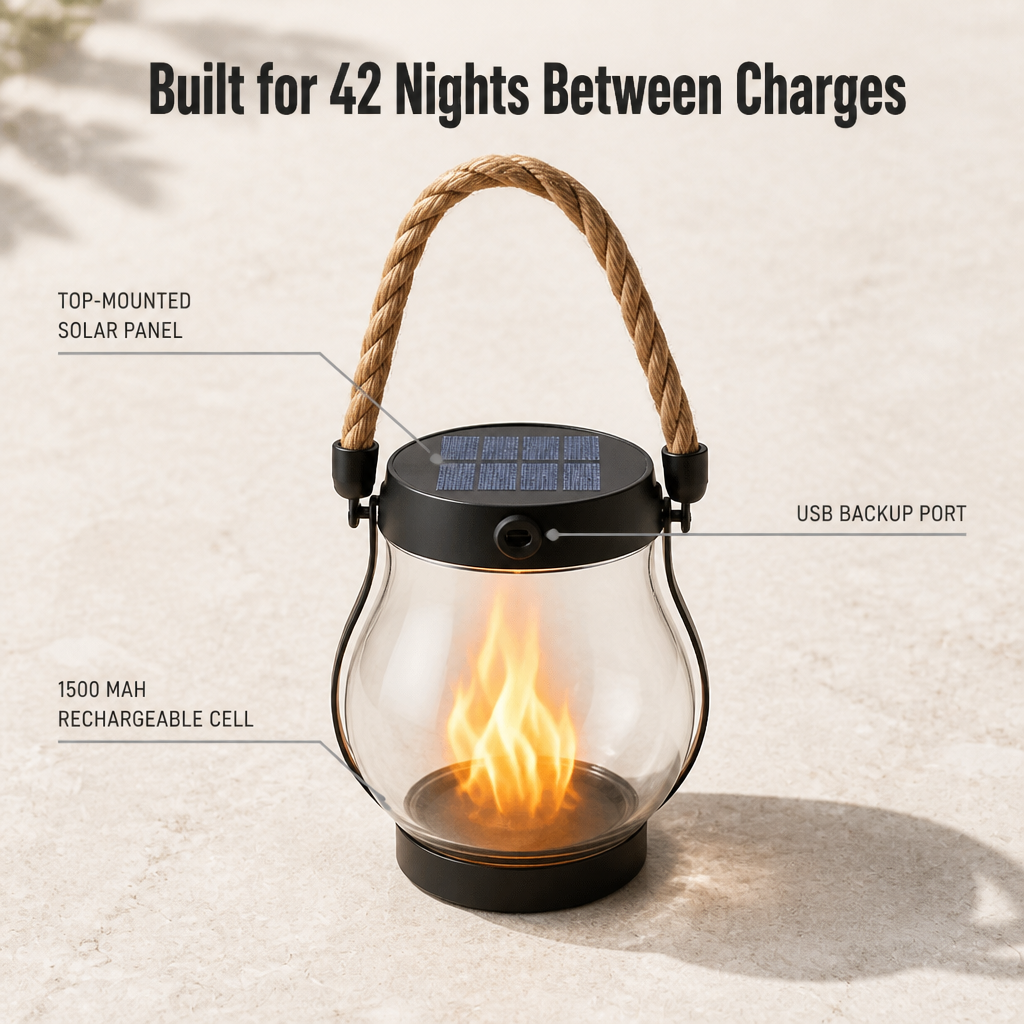 LumaFlare™ Solar Lantern — Illuminate Any Patio With Authentic Flame Glow Till Dawn, No Cords