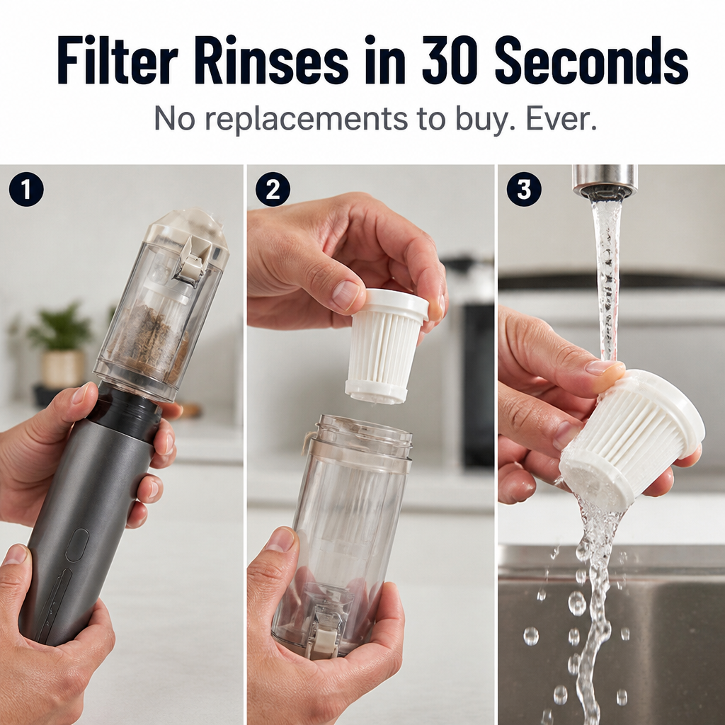 TurboSweep™ — Vacuum and Blow Clean Your Entire Car with One Charge