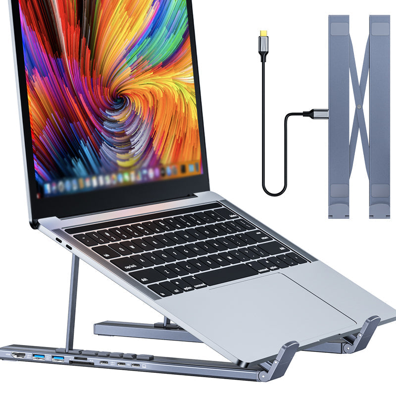 VoltEdge™ 8-Port Docking Station with Adjustable Stand — Elevate Your Comfort and Crush Workday Fatigue