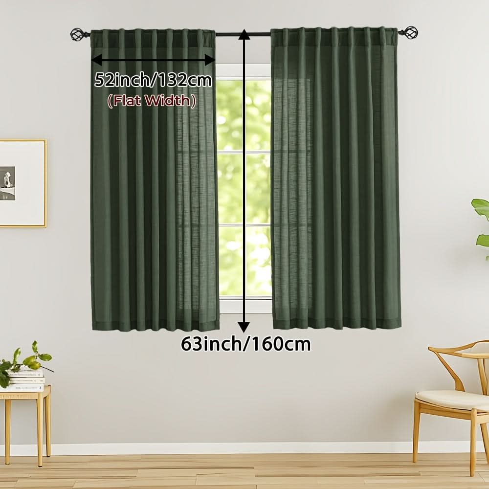 Flax Linen Sheer Curtains for Soft Light Filtering and Privacy