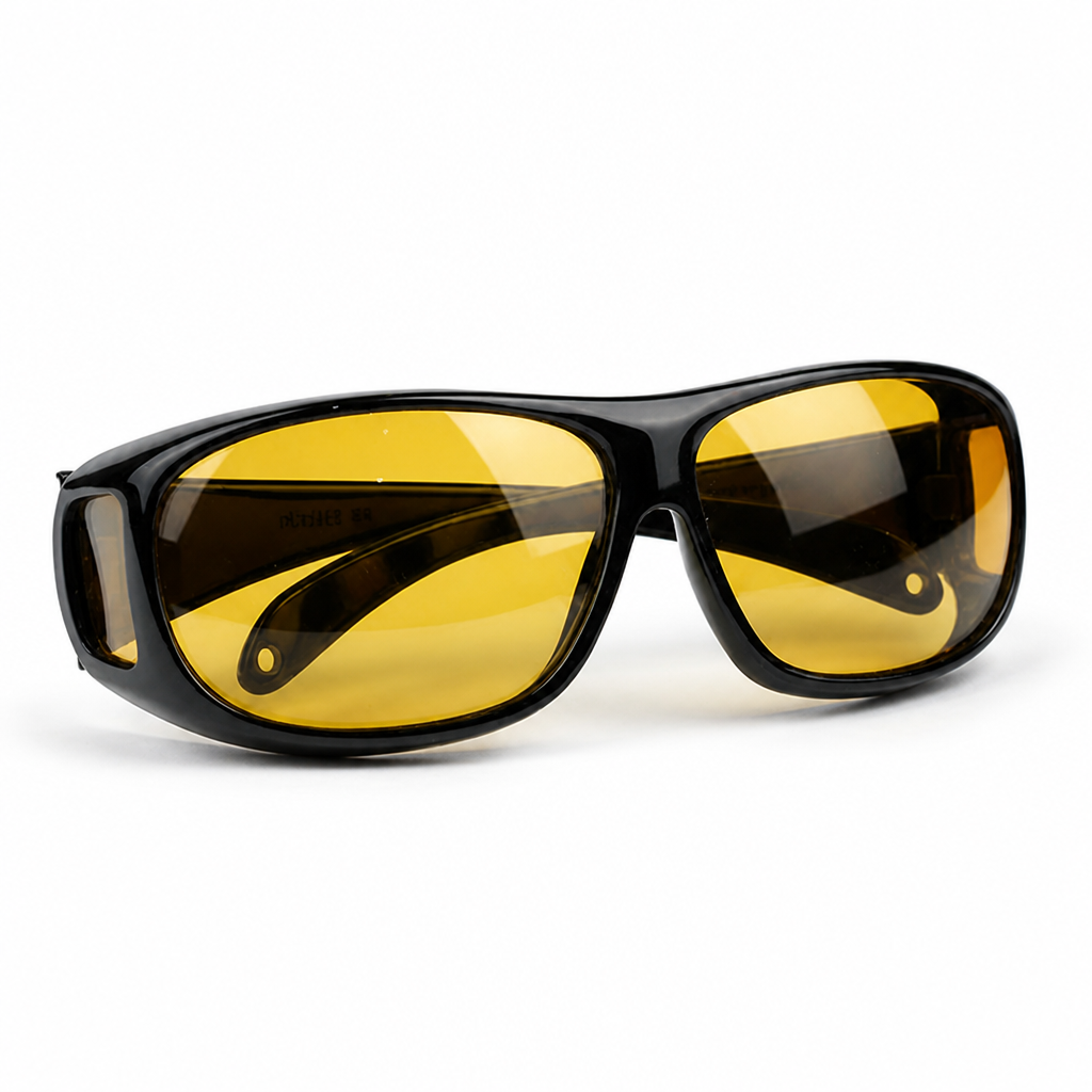 Polarized Wraparound Night Driving Glasses (Fits Over Prescription)