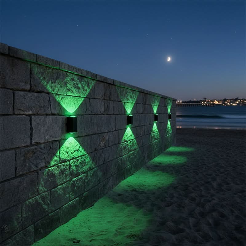 Solar Outdoor Wall Lamp Set with Color Changing Features