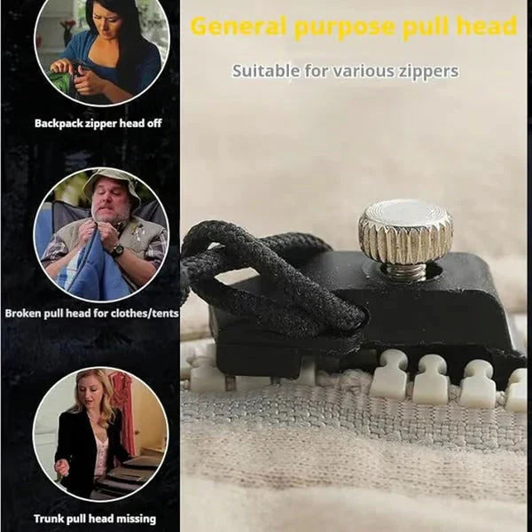 Set of 6 Zipper Pulls - Easy Install, No Tools or Sewing Required