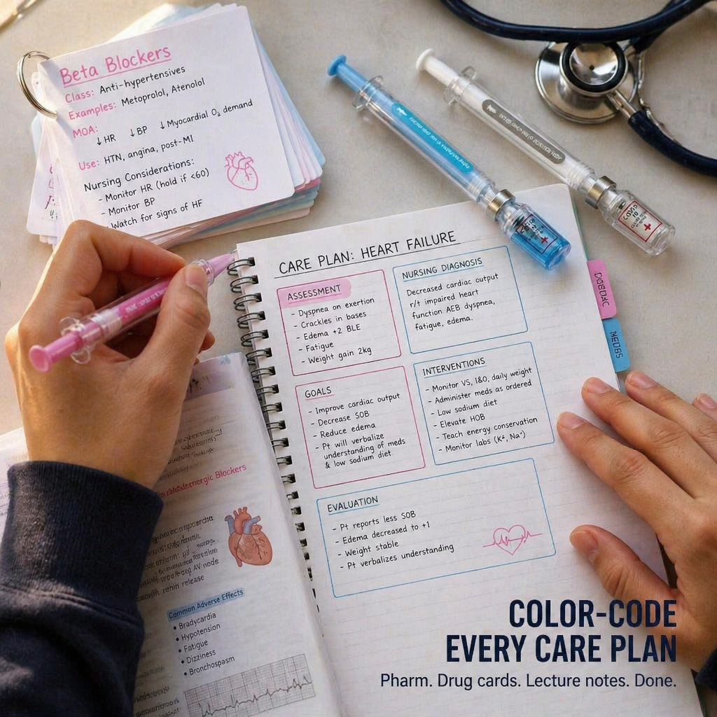 VibeSyringe™ — Use Buttery Smooth Ink to Color-Code Each Care Plan, Drug Card & Lecture Note