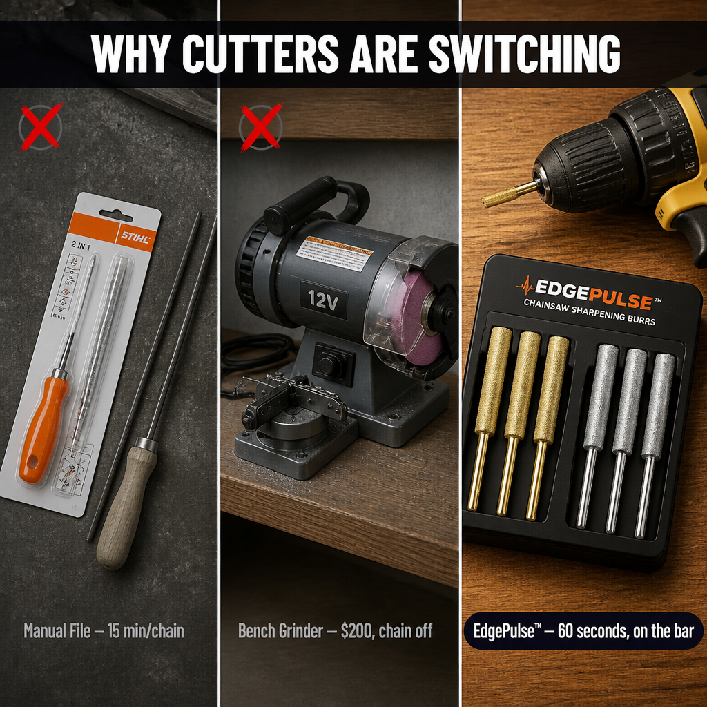 EdgePulse™ — Hone Any Chainsaw in 60 Seconds Directly on the Bar