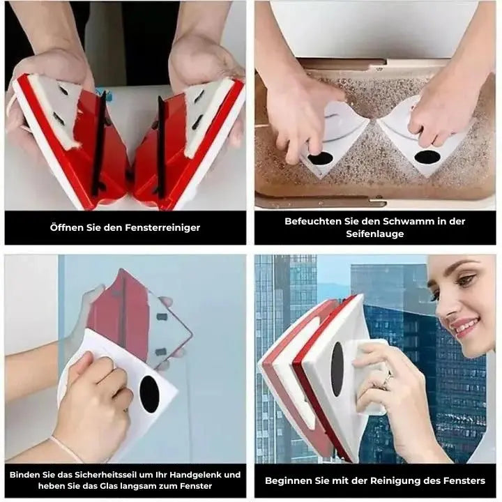 Double-Sided Glass Cleaner with Magnetic Design for Windows