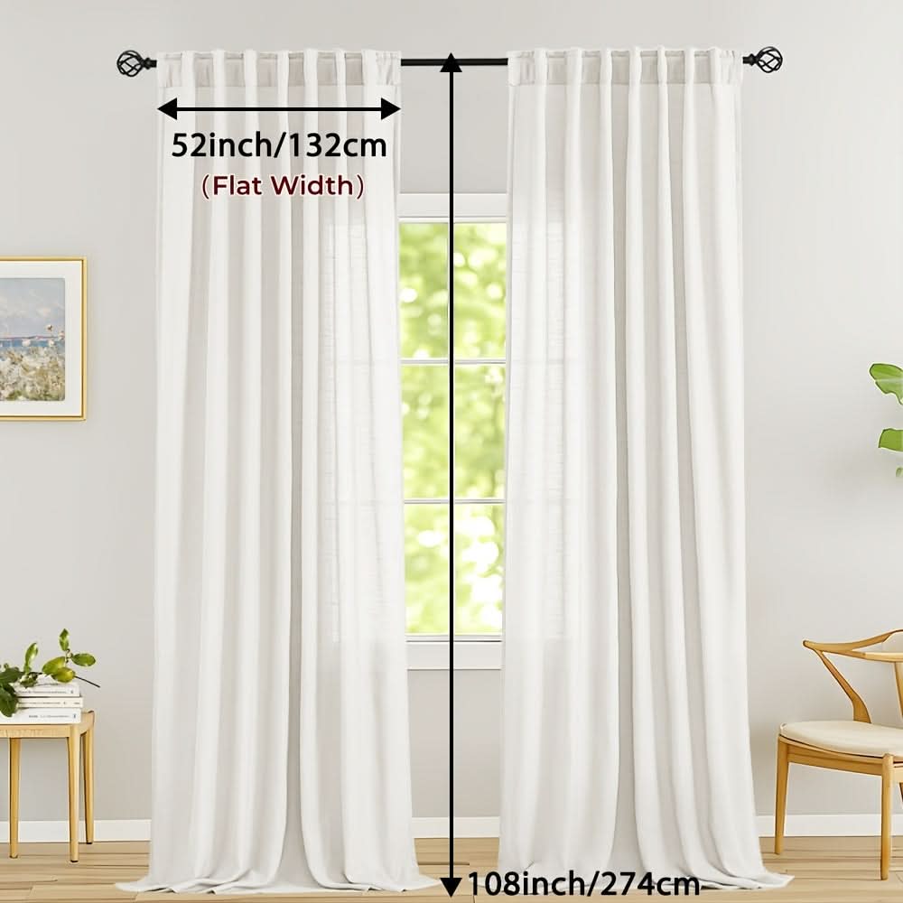 Flax Linen Sheer Curtains for Soft Light Filtering and Privacy