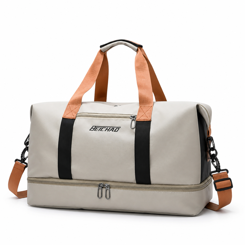 Waterproof Nylon Duffel Bag (Shoe Compartment & Dry-Wet Separation)