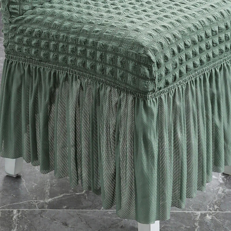 Jacquard Velour Chair Covers with Ruffled Flounce
