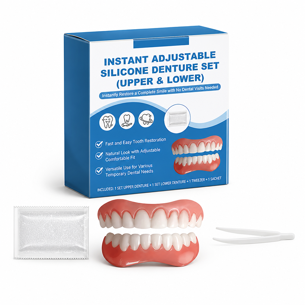 Instant Adjustable Silicone Denture Set (Upper & Lower)