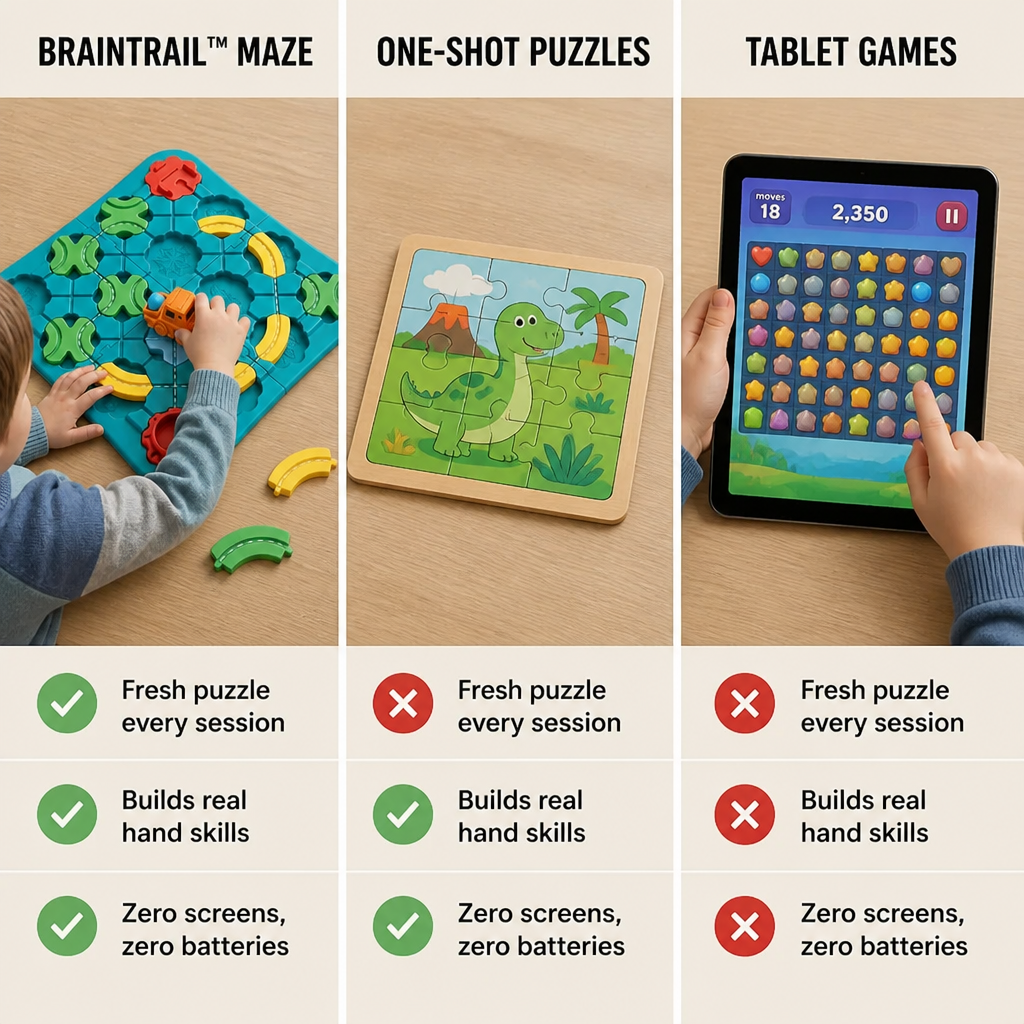 BrainTrail™ Maze — Construct The Path, Steer The Car, Exercise Little Minds