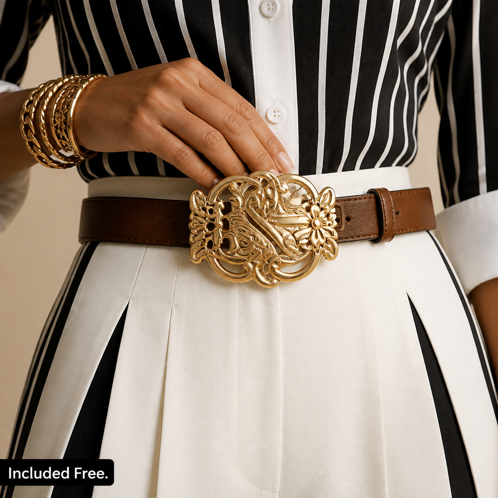 VeroLuxe™ — Slip Into a Striped Set That Feels Like You Got a Stylist | Comes with Belt