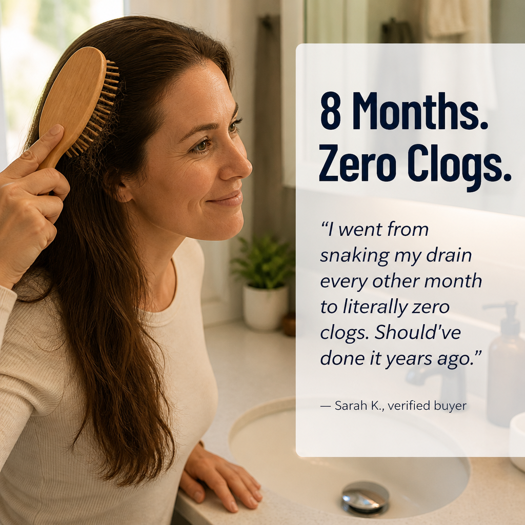 AquaSealPro™ — Catch Hair, Seal Drains, Clean with a Single Press