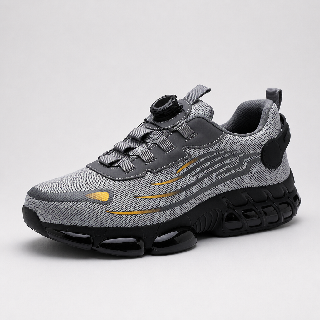 VivaStride™ – Steel-Toe Work Sneakers Featuring Rapid-Twist Lacing System