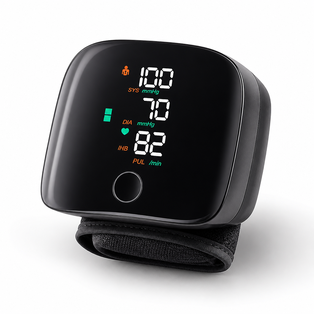 Backlit LED & Voice-Guided Rechargeable Wrist Blood Pressure Monitor (2-User Memory)