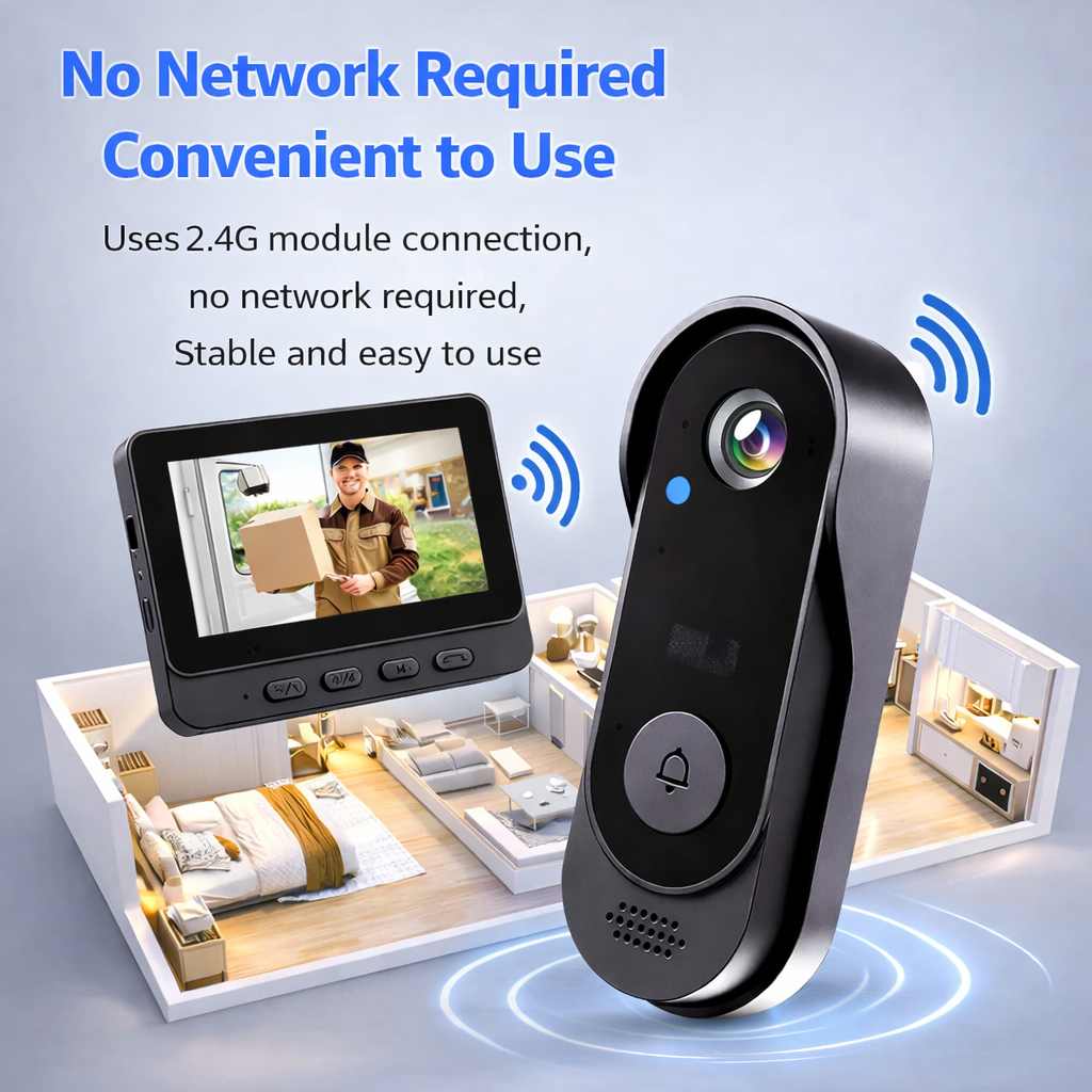 Doorbell Camera | Live Feed and Two-Way Audio | Night Vision Equipped | RingCam