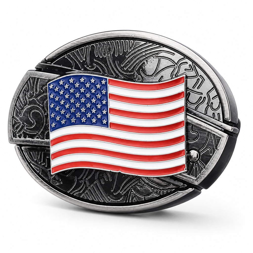 Zinc Alloy Hidden Knife Belt Buckle (Fits 1.5-Inch Belts)