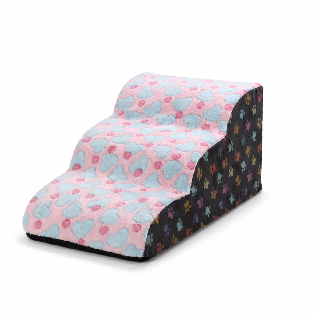 Plush Foam & Non-Slip Pet Stairs (Removable Washable Cover)