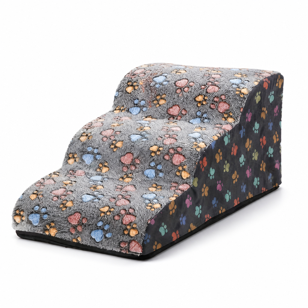 Plush Foam & Non-Slip Pet Stairs (Removable Washable Cover)