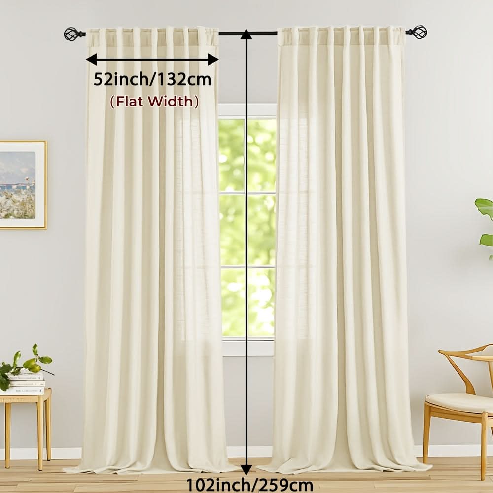 Flax Linen Sheer Curtains for Soft Light Filtering and Privacy
