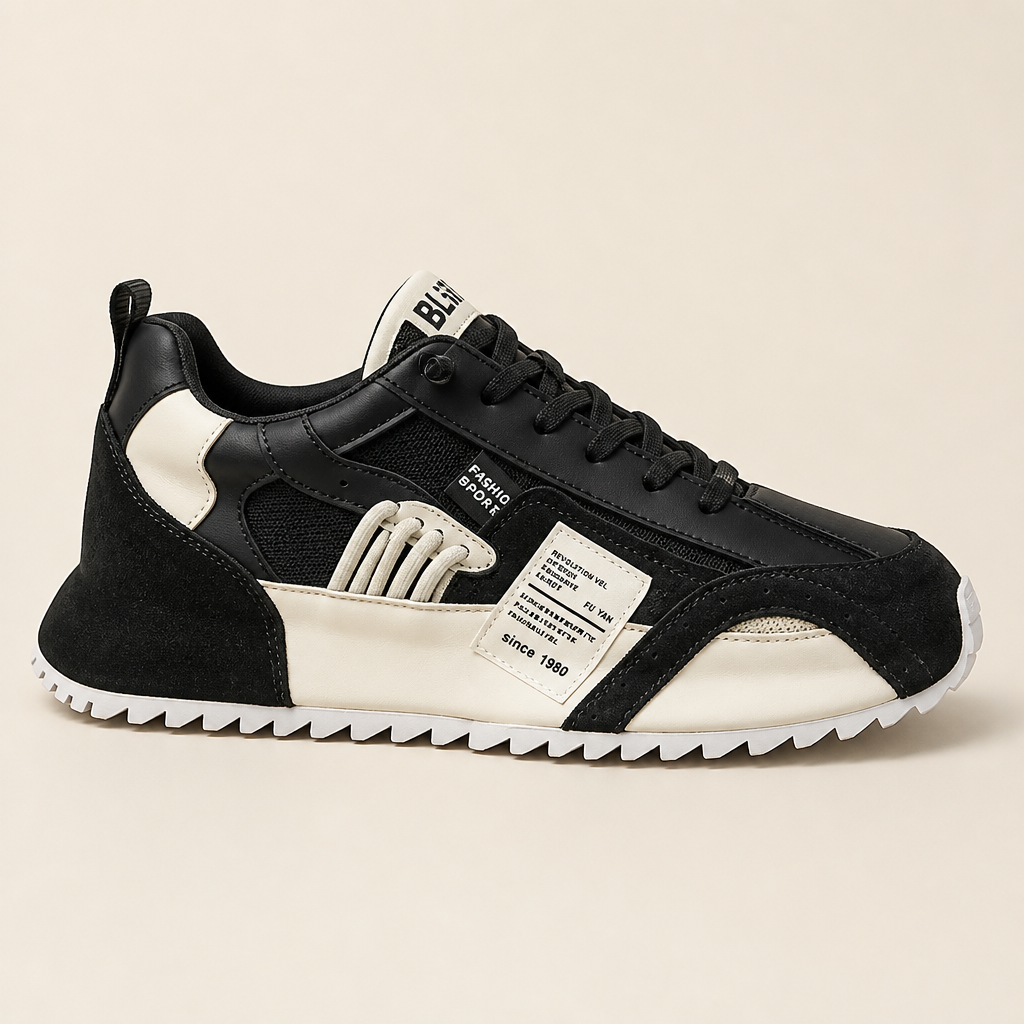 StridePro™ – Heritage Retro Runner Sneakers with Mesh & Suede Blend