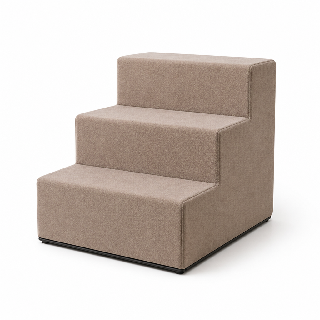 Non-Slip Velvet Foam Pet Stairs (3-Step)
