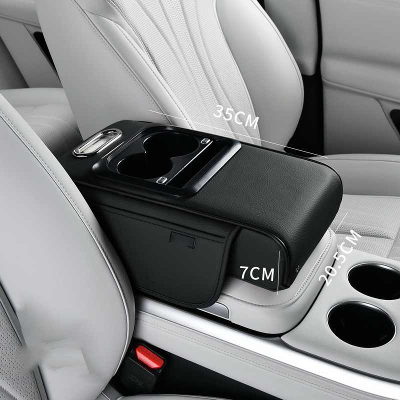 Center Console Armrest for Car with USB Charging – Cup Holder & Storage