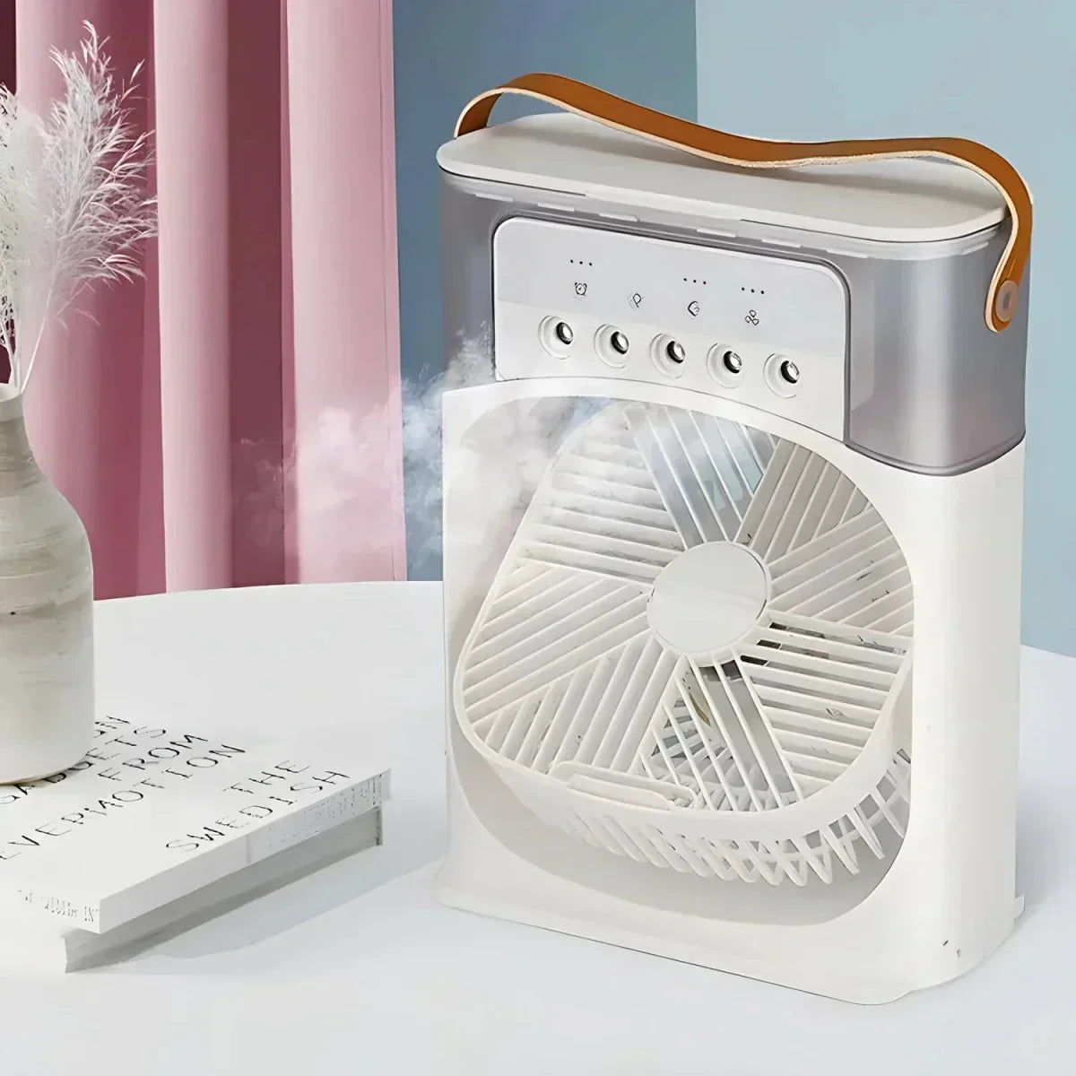 Personal Air Cooler – USB Rechargeable Compact Desk Fan with Mist and Humidifier