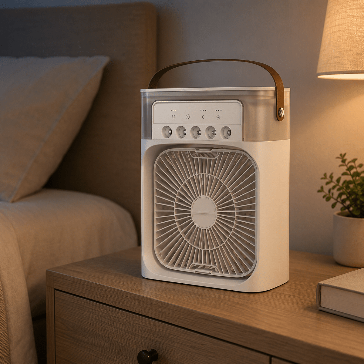 Personal Air Cooler – USB Rechargeable Compact Desk Fan with Mist and Humidifier