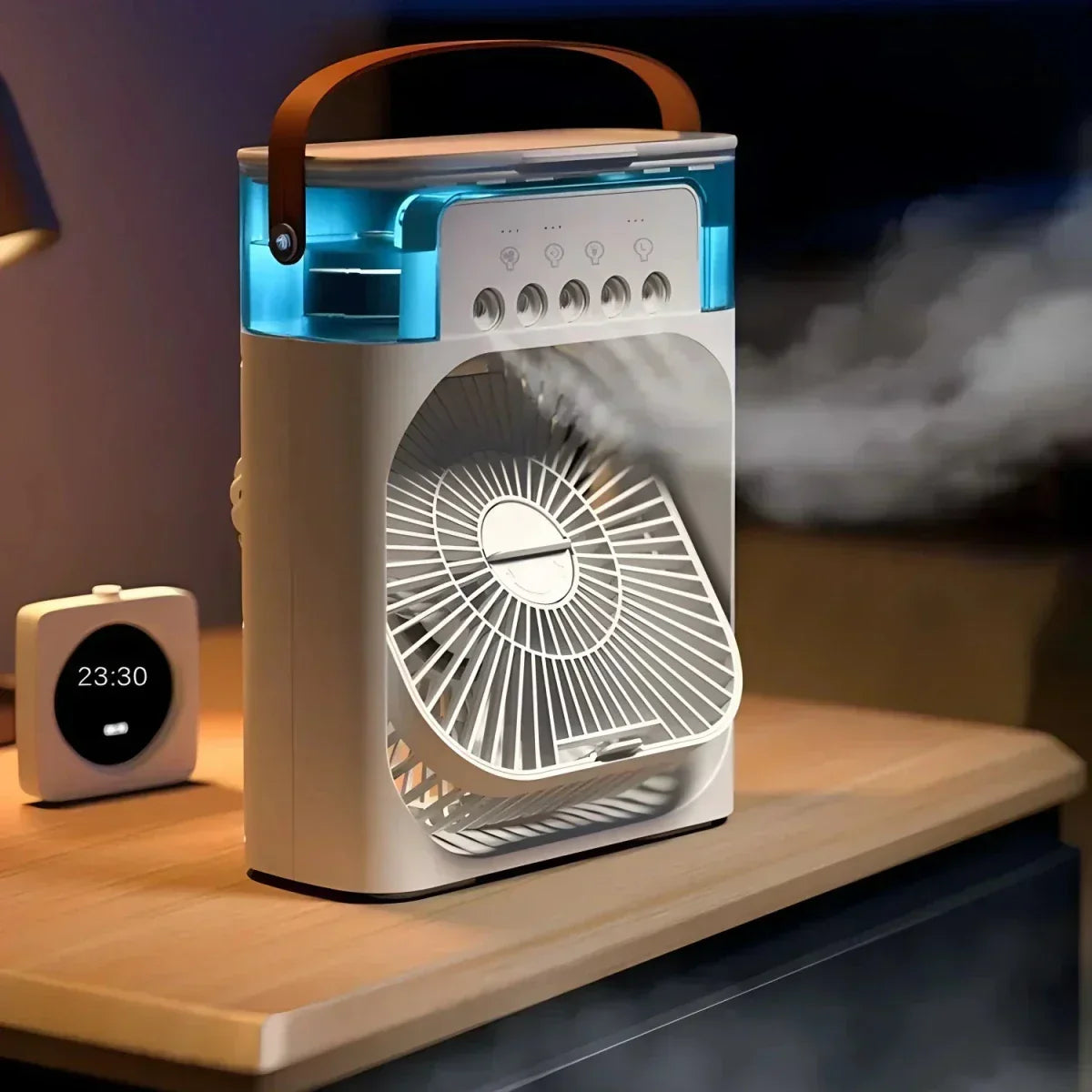 Personal Air Cooler – USB Rechargeable Compact Desk Fan with Mist and Humidifier
