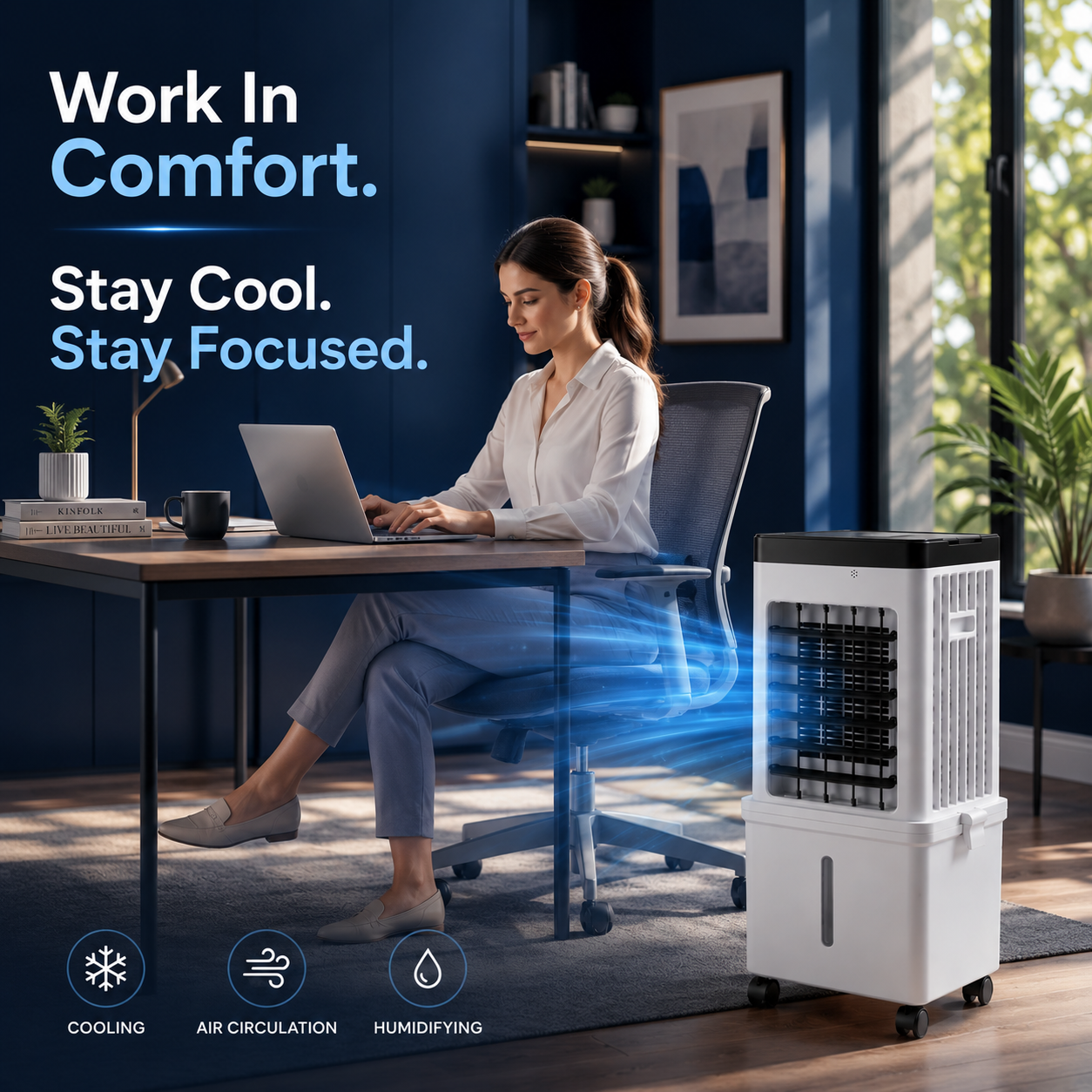 Portable 2-in-1 Air Cooler and Humidifier