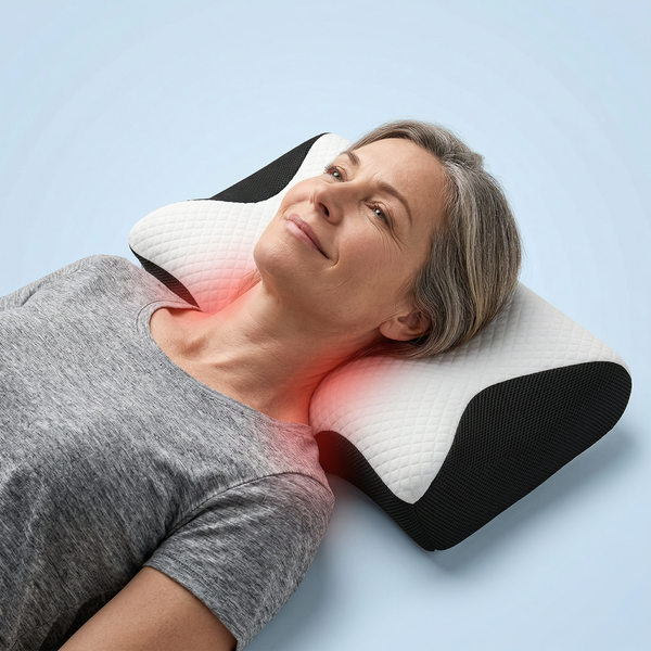 Memory Foam Neck Pillow for Back and Side Sleepers - Orthopedic Design