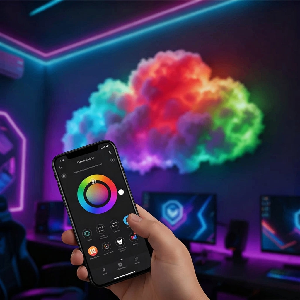 Personalized LED Cloud Illuminations – Colorful Thundercloud Decor
