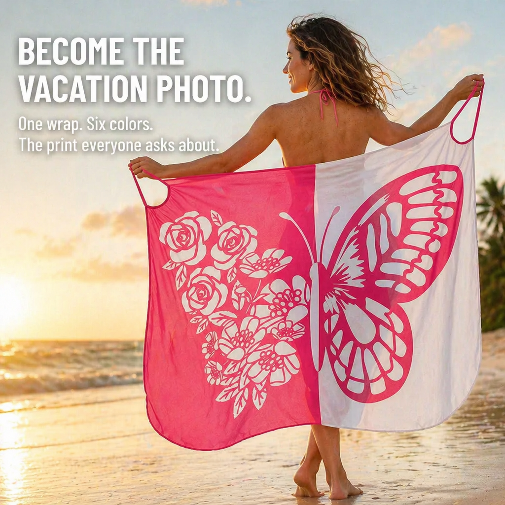 Butterfly Breeze™ — Wrap, Knot & Turn Heads with Bold Butterfly Print