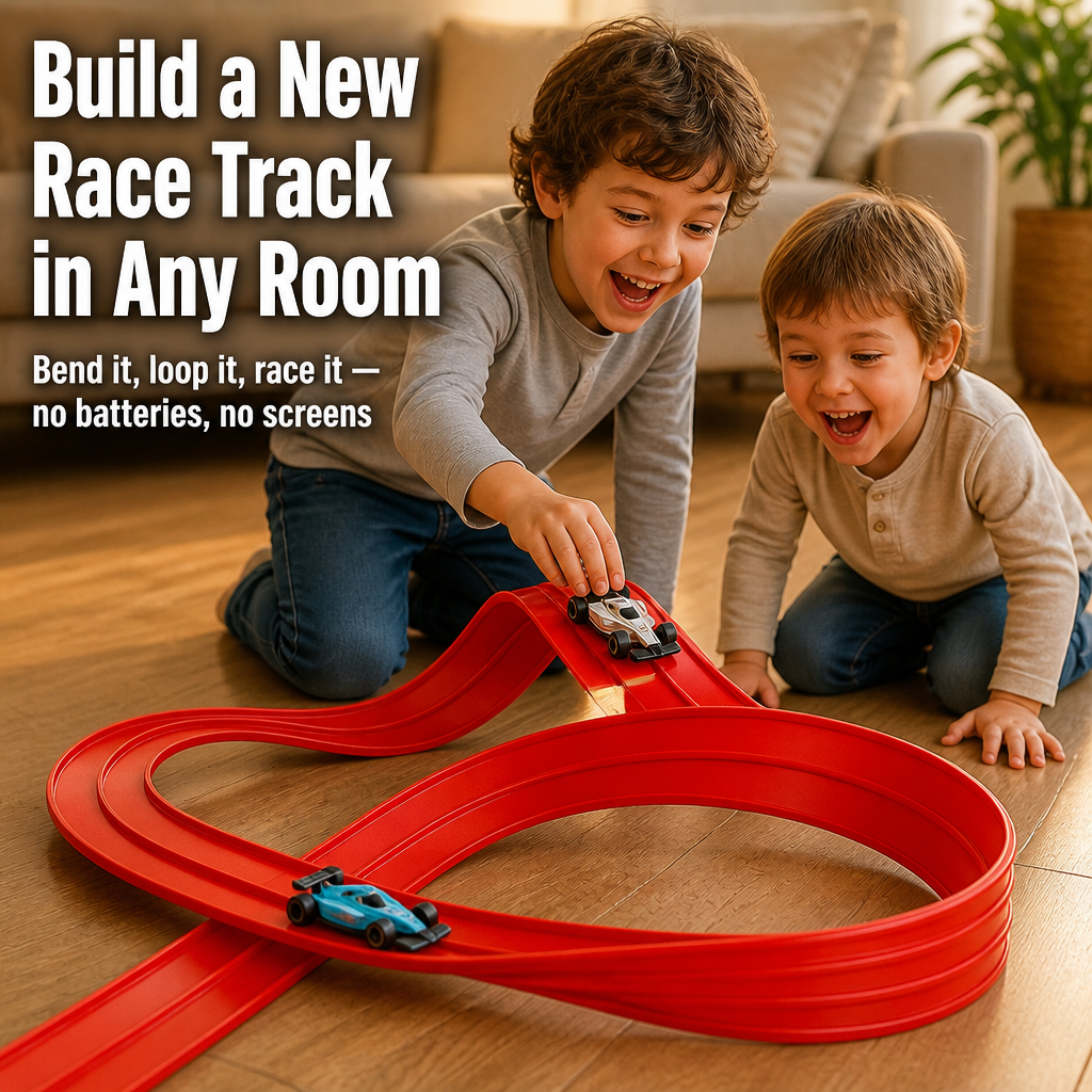 TrackBlaze™ — Bend, Loop & Race a Brand-New Track in Any Room