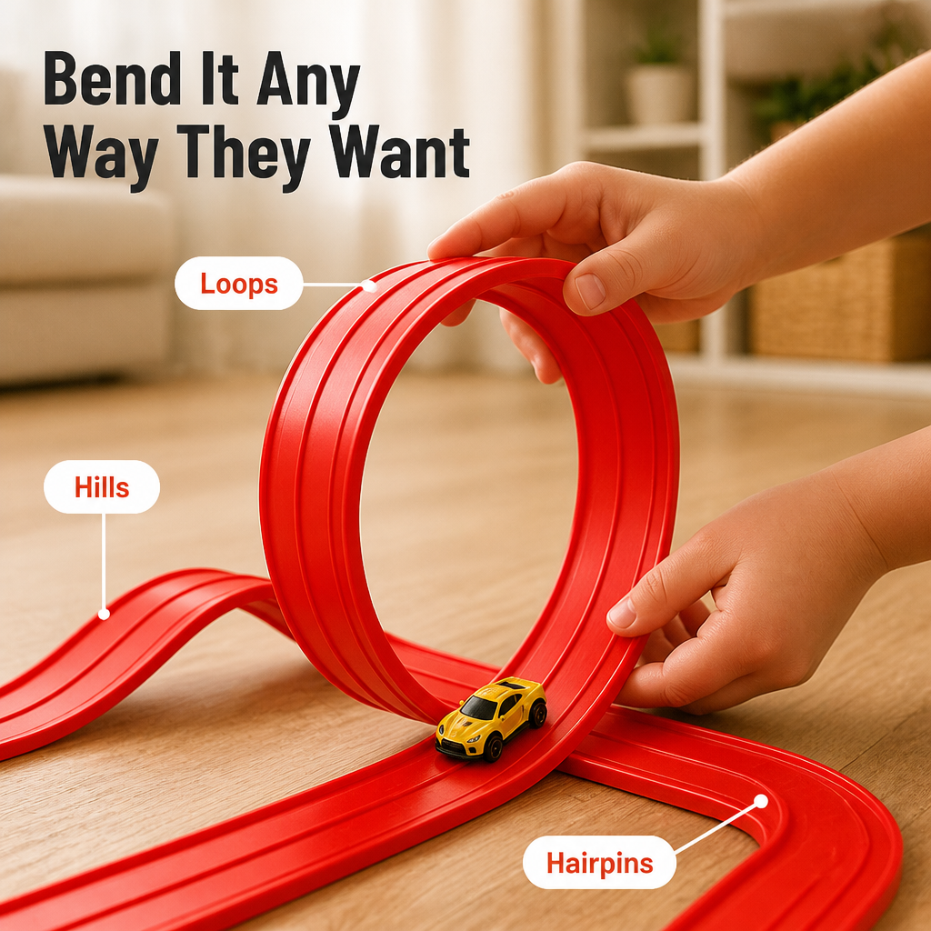 TrackBlaze™ — Bend, Loop & Race a Brand-New Track in Any Room