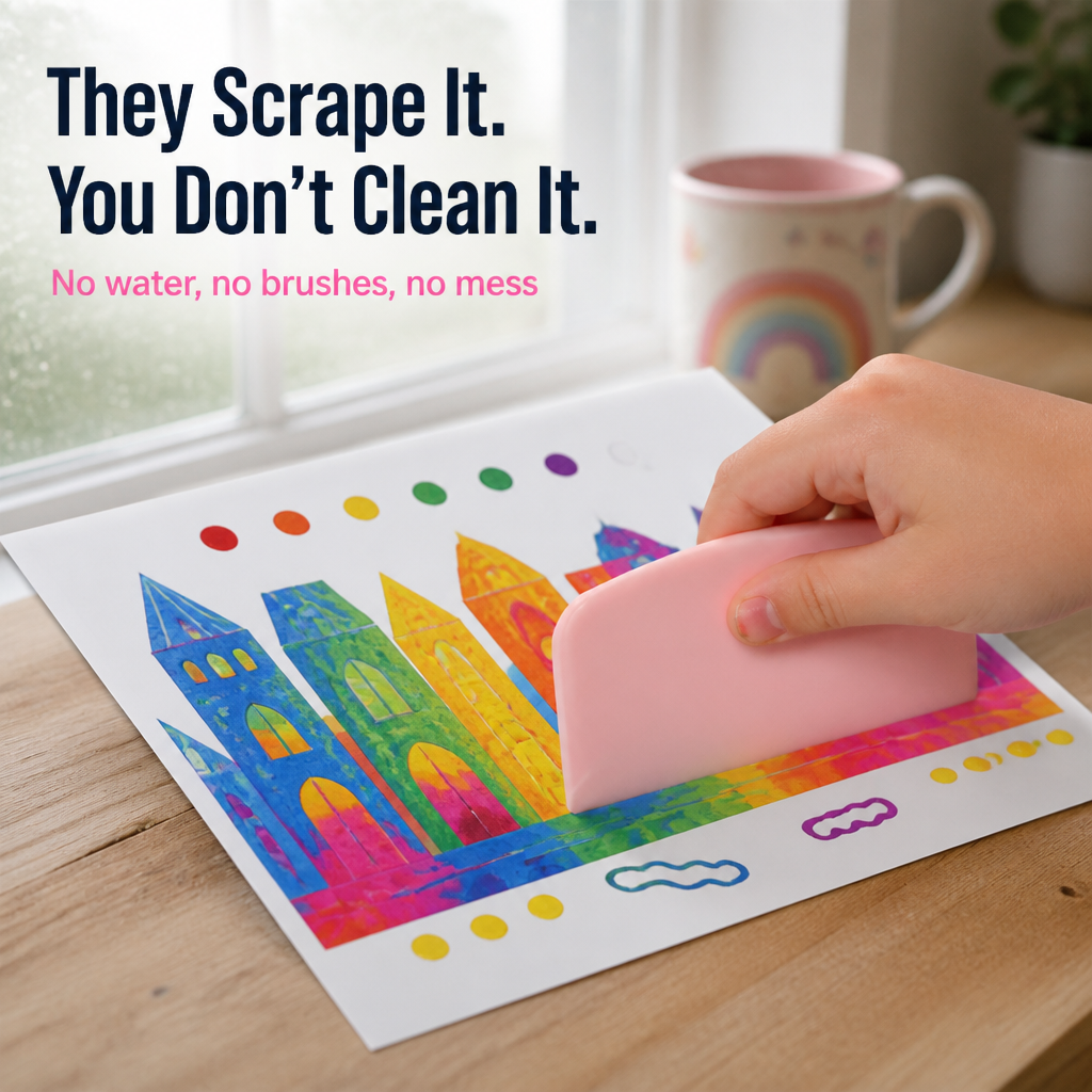 VividSpark™ — Dot, Scrape & Reveal Rainbow Art Kids Master in Minutes | 35-Piece No-Mess Set
