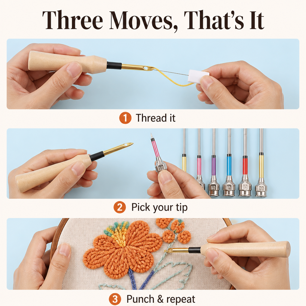 StitchMaster Pro™ — Punch Soft, Loopy Embroidery That Holds in Half the Time
