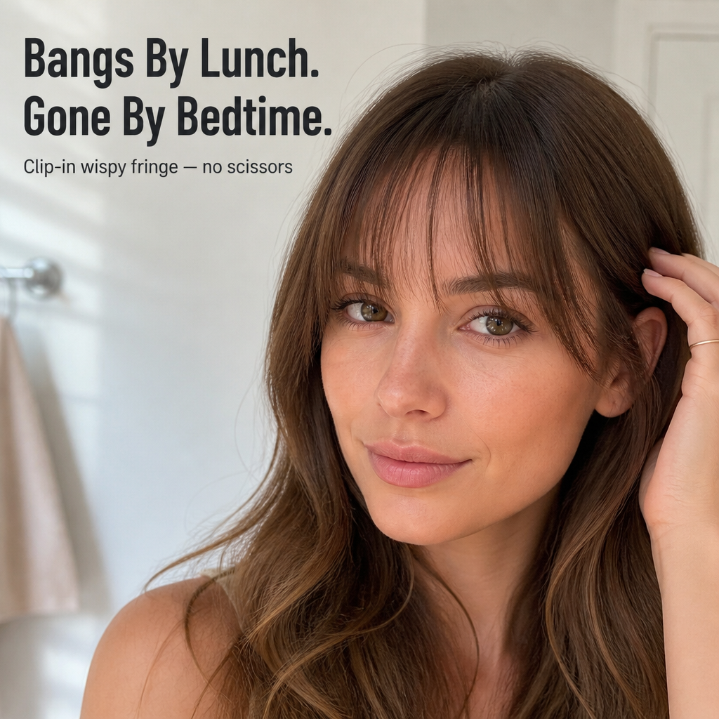 LumiFlip™ — Clip On Wispy French Bangs in 30 Seconds, No Cutting