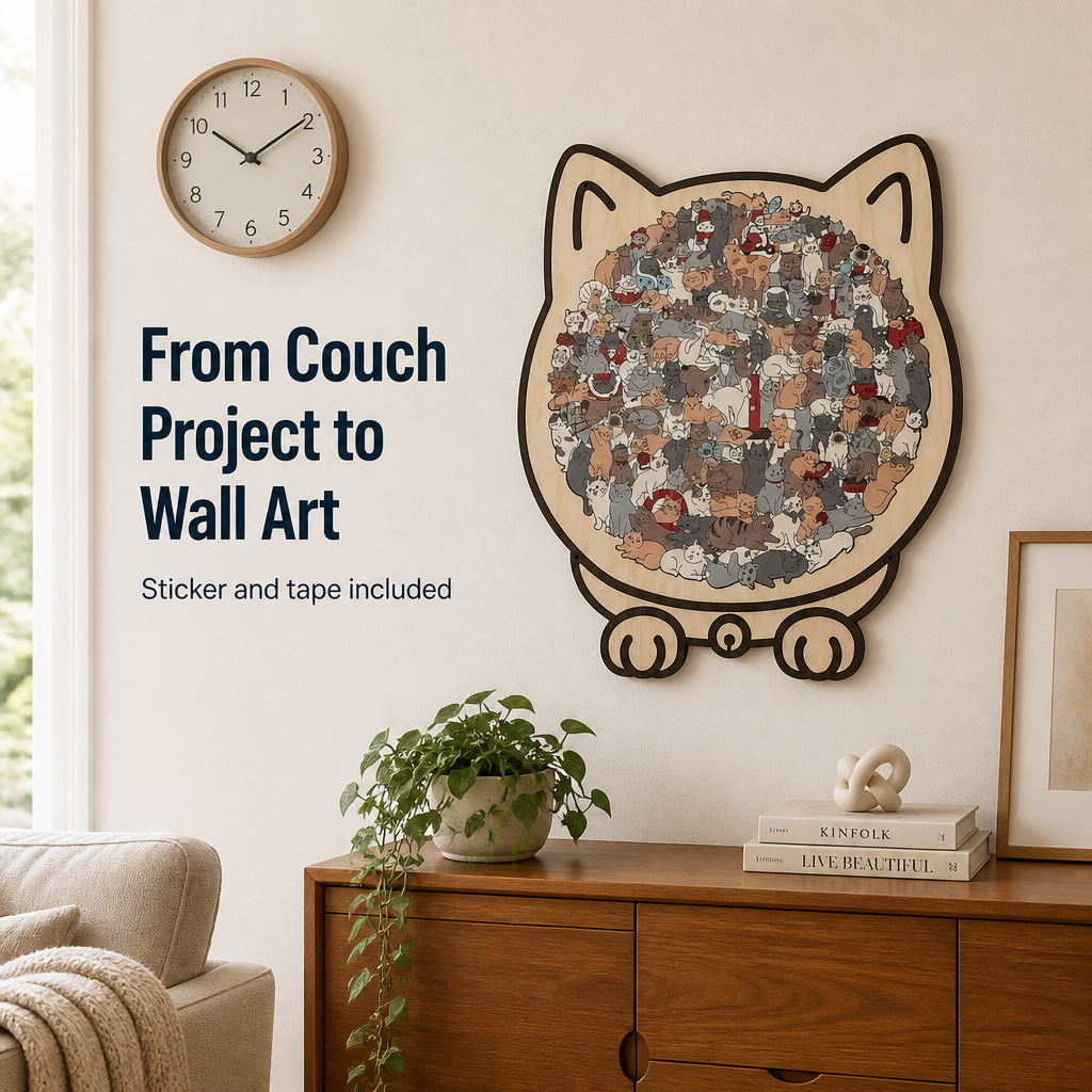 LunaPurr™ — Build a Pile of Tiny Cats Into Calm, Wall-Ready Art