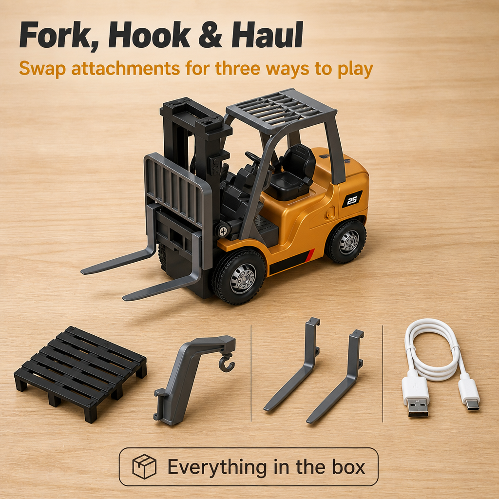 TurboLift™ — Drive, Lift & Tow a Working Mini Forklift Right on Your Desk