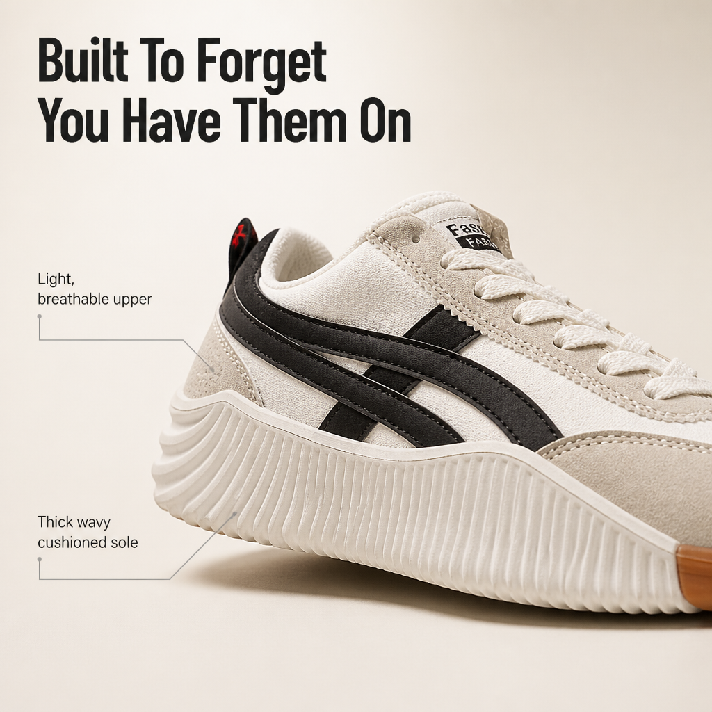 StepZen™ — Walk All Day In Cushioned Cream Sneakers That Match Everything
