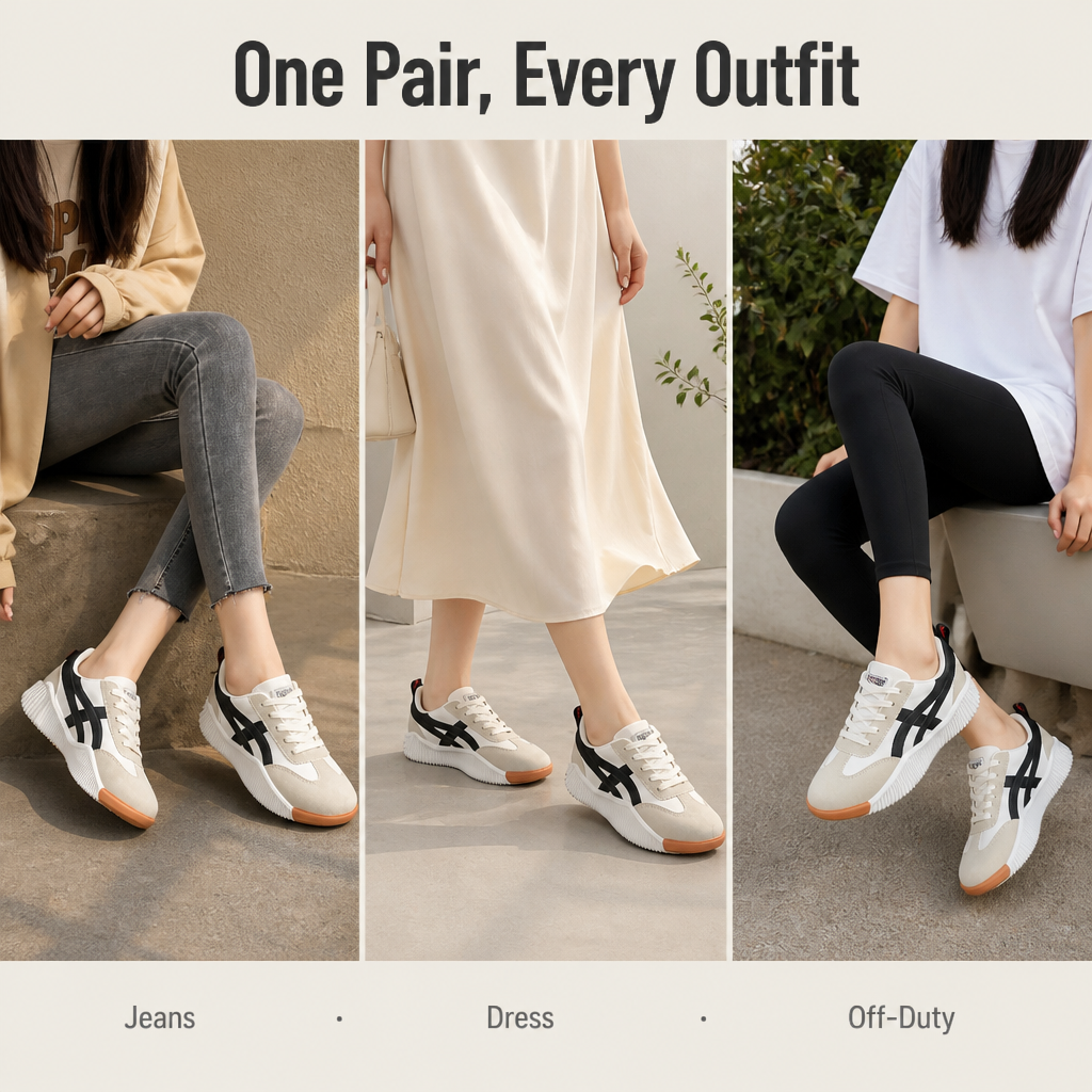 StepZen™ — Walk All Day In Cushioned Cream Sneakers That Match Everything