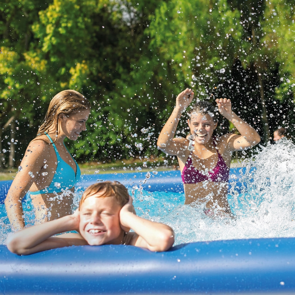 Inflatable Ring Swimming Pool for Family Fun in the Backyard