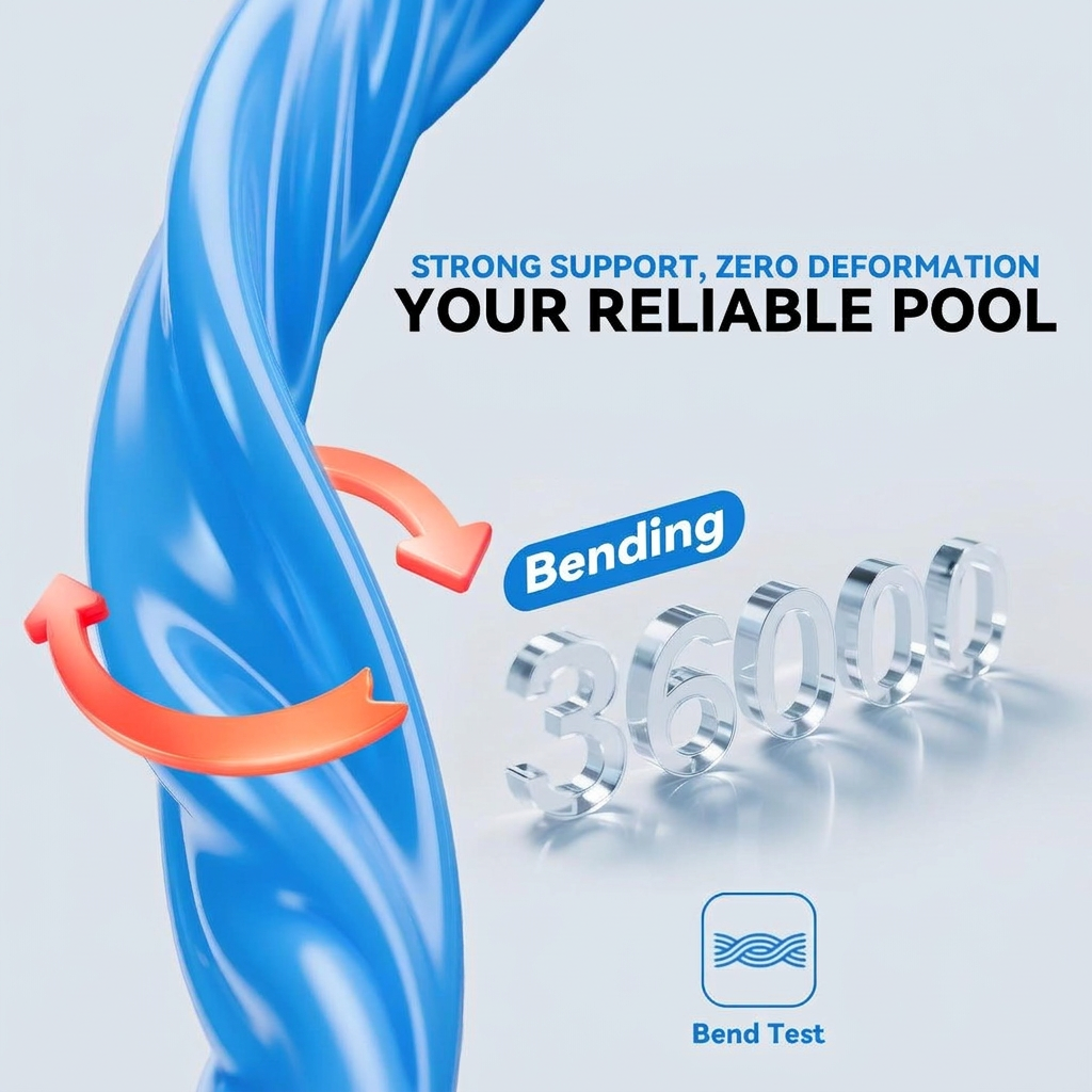 Inflatable Swimming Pool for Parties - Three Air Compartments & Drain Valve