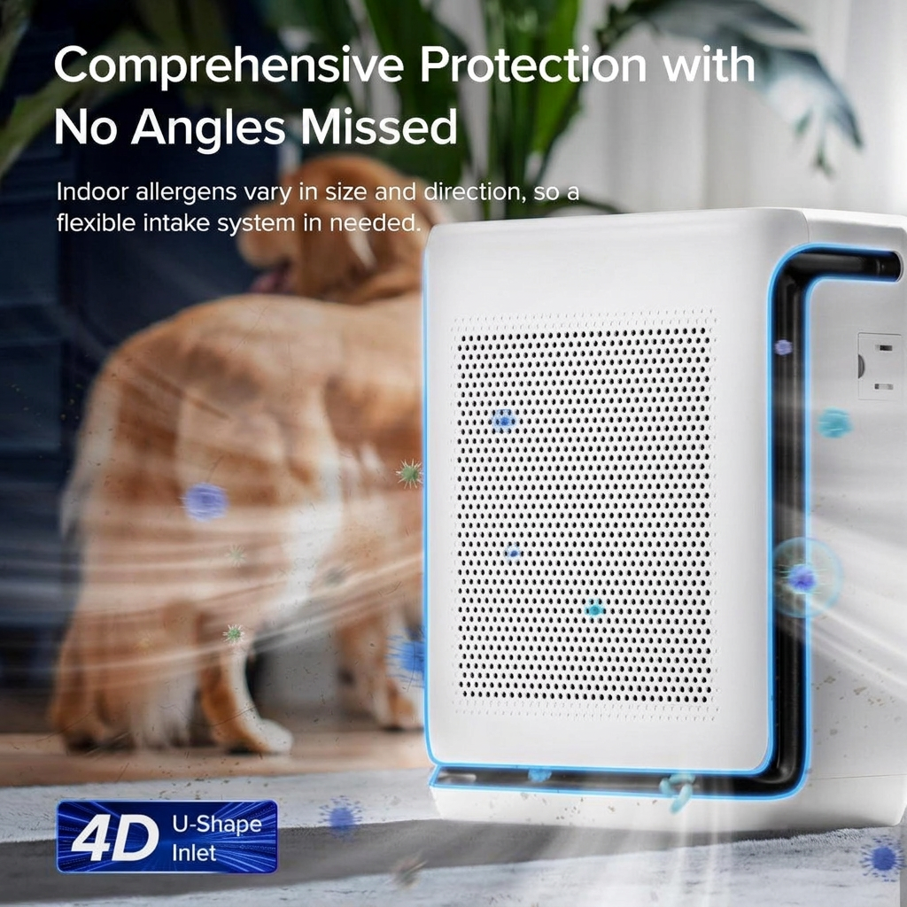 WiFi-Enabled Air Purifier with App Control and Air Quality Monitor